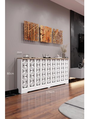 Bagax Assos Model, Beyaz Üstü Çam Renk, 116 cm Petek Kaplama, Dresuar