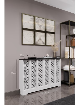 Bagax Pera Model, Beyaz Üstü Siyah Renk,iç Ölçü 116 cm Dış Ölçü 120 cm Petek Kaplama, Dresuar