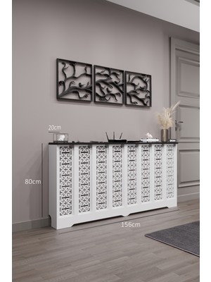 Bagax Karatay Model, Beyaz Üstü Siyah Renk,iç Ölçü 156 cm Dış Ölçü 160 cm Petek Kaplama, Dresuar