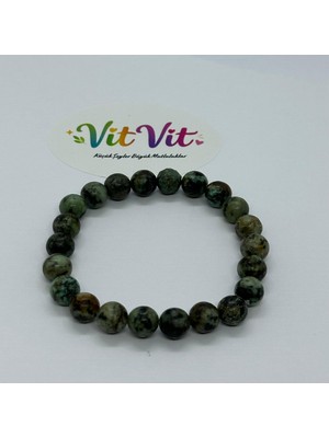 vitvit Afrika Turkuazı Doğal Taş Misanalı Bileklik 8mm