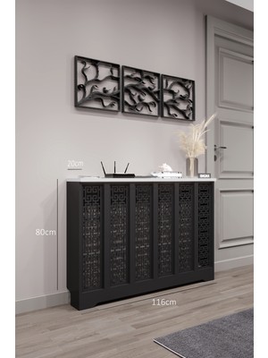 Bagax Karatay Model, Siyah Üstü Beyaz Renk,iç Ölçü 116 cm Dış Ölçü 120 cm Petek Kaplama, Dresuar