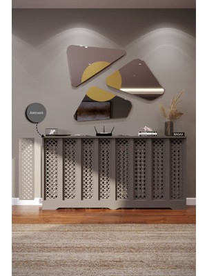 Bagax Perge Model, Antrasit Renk,iç Ölçü 156 cm Dış Ölçü 160 cm Petek Kaplama, Dresuar