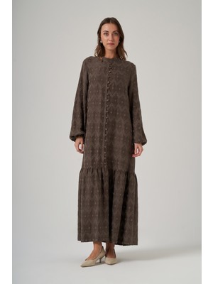 Nuss 2026 Önü Düğme Detaylı Cupra Elbise