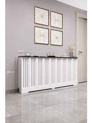 Bagax Efes Model, Beyaz Üstü Siyah Renk,iç Ölçü 176 cm Dış Ölçü 180 cm Petek Kaplama, Dresuar