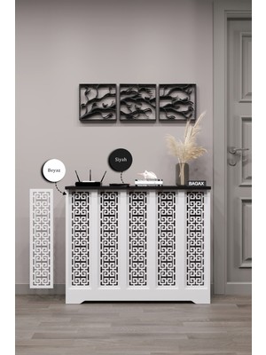 Bagax Karatay Model, Beyaz Üstü Siyah Renk,iç Ölçü 96 cm Dış Ölçü 100 cm Petek Kaplama, Dresuar