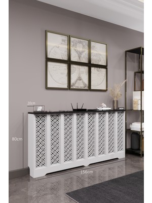 Bagax Pera Model, Beyaz Üstü Siyah Renk,iç Ölçü 156 cm Dış Ölçü 160 cm Petek Kaplama, Dresuar