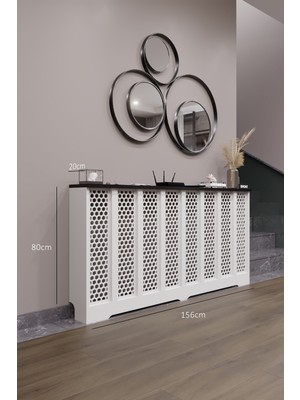 Bagax Bodrum Model, Beyaz Üstü Siyah Renk,iç Ölçü 156 cm Dış Ölçü 160 cm Petek Kaplama, Dresuar