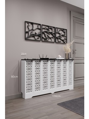 Bagax Karatay Model, Beyaz Üstü Siyah Renk,iç Ölçü 136 cm Dış Ölçü 140 cm Petek Kaplama, Dresuar