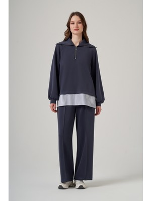 Nuss 1075 Gömlek Detay Gemici Yaka Pantolonlu Takım