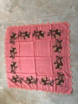 Mor Tırtıl El Işi Oyalı Yazma,eşarp Çeyizlik Hediyelik