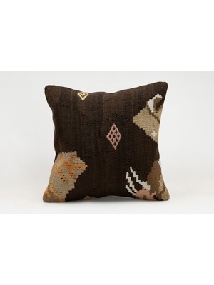Kilim Wholesale El Yapımı Kilimden Yapılmış Vintage Kırlent Kılıfı, Yün, 40X40 cm