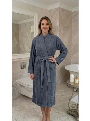 Marka Unisex Tek Bornoz Takımı Kadife Kalın Emici