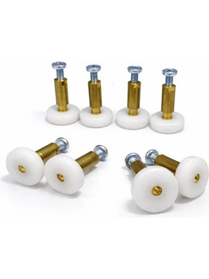 AYRINTISHOP Banyo Duşakabin ve Cam Kabin Tekerleri Çap 18MM Boy Uzunluk 24MM 8 Adet