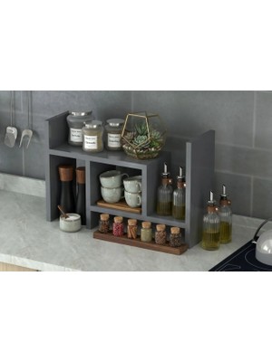 Bicabin Luna Ayarlanabilir Kitaplık Masaüstü Tezgahüstü Düzenleyici Raf -Antrasit