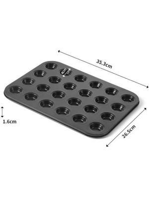 Chavin Karbon Çelik 24 lü Mini Muffin Tartolet Pişirme Kalıbı cin801sy