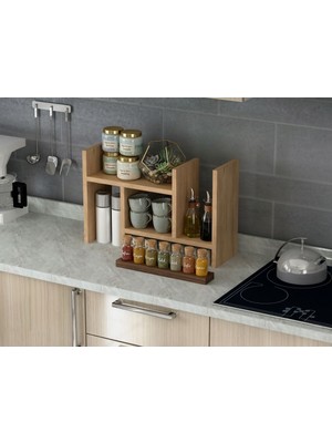 Bicabin Luna Ayarlanabilir Kitaplık Masaüstü Tezgahüstü Düzenleyici Raf -Atlantik Çam