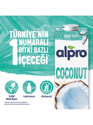 Alpro Hindistan Cevizi Sütü 1 L Vegan Laktozsuz Bitkisel Bazlı