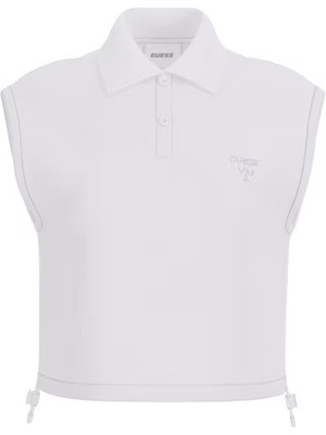Guess Habi Kolsuz Kadın Polo Crop T-Shirt V6GP02K2956