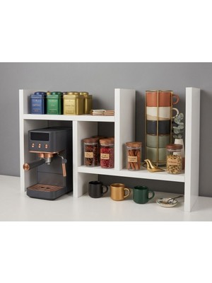 Bicabin Luna Ayarlanabilir Kitaplık Masaüstü Tezgahüstü Düzenleyici Raf -Beyaz