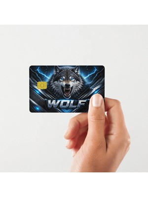 Huggy Craft Wolf Parlak Kredi/banka Kart Kaplama Sticker (Yüksek Kalite)