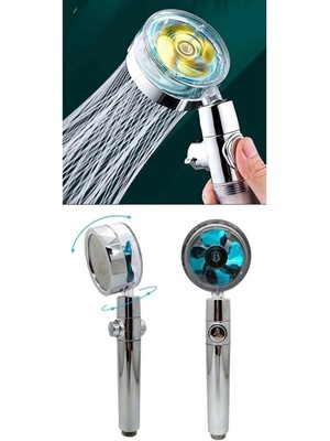 Moonshop Su Tasarruflu 360 Derece Dönebilen Turbo Pervaneli Tazyikli Duş Başlığı.