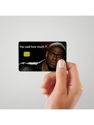 Huggy Craft Kevin Hart Şaşkın Yüz Ifadesi Mizahi Kredi Kartı Kaplama & Sticker
