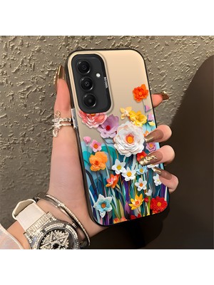 HONTINGA Samsung Galaxy A16 ile Uyumlu Kılıfı Silikon Kenar Sert Arka Düşüme Önleyici Basitlik Anti Düşme Kamera Korumali Çiçek Desen Telefon Kılıfı Kadın ve Erkek Için Uygundur K1-0859