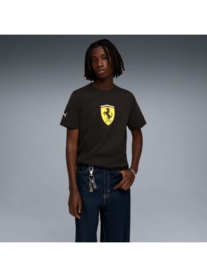Puma Erkek Siyah Puma Ferrari Colored Shield Tee Siyah Erkek T-Shirt