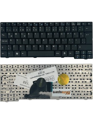Notespare Gateway ile Uyumlu Mini Netbook LT2041U, LT2044U Notebook Klavye Siyah Tr