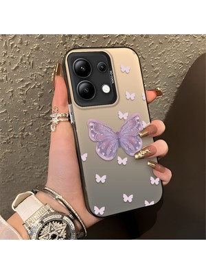 HONTINGA Xiaomi Redmi Note 13 ile Uyumlu Kılıfı Silikon Kenar Sert Arka Düşüme Önleyici Basitlik Anti Düşme Kamera Korumali Kelebek Desen Telefon Kılıfı Kadın ve Erkek Için Uygundur K1-0863