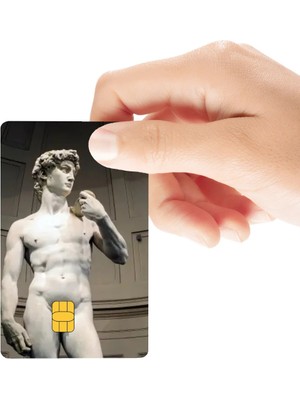 Huggy Craft Davut (Michelangelo) Temalı Parlak Kredi/banka Kart Kaplama Sticker
