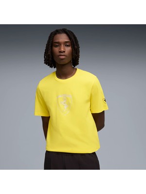Puma Erkek Sarı Puma Ferrari Tonal Shield Tee Sarı Erkek T-Shirt