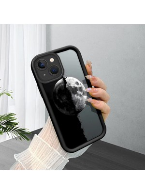 HONTINGA iPhone 14 Plus ile Uyumlu Kılıfı Düşüme Önleyici Basitlik Anti Düşme Kamera Korumali Siyah Kelebek Desen Yumuşak Silikon Telefon Kılıfı Kadın ve Erkek Için Uygundur K2-0262