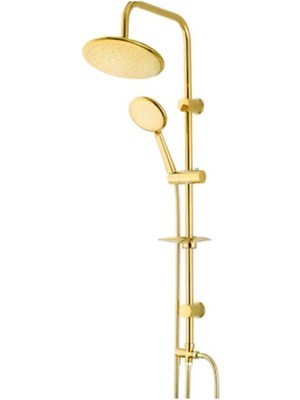 Moonshop Gold Yuvarlak Yağmurlama Banyo Duş Seti...