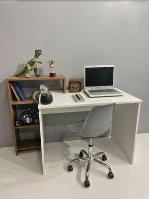 Bicabin Casablanca Raflı Modüler Çalışma Masası -Barok/Beyaz