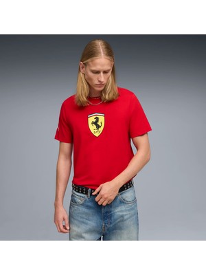 Puma Erkek Kırmızı Puma Ferrari Colored Shield Tee Kırmızı Erkek T-Shirt