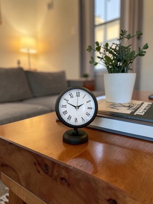 İlk El Grup Ieg™ Noble Black 25 x 20 cm Metal Modern Masa Saati