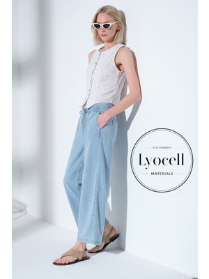 Maule Normal Bel Kısa Denim Pamuk Lyocell  Kadın Kot Jean Pantolon @balica