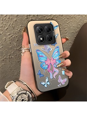 HONTINGA Poco X7 ile Uyumlu Kılıfı Silikon Kenar Sert Arka Düşüme Önleyici Basitlik Anti Düşme Kamera Korumali Kelebek Desen Telefon Kılıfı Kadın ve Erkek Için Uygundur K1-0854