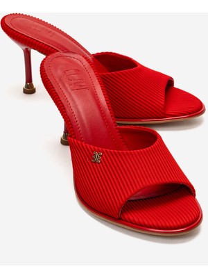 Luvi Wendy Kırmızı Kadın Ince Topuklu Terlik