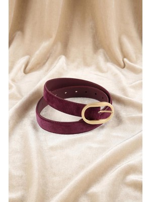 Williampolo Mira Hakiki Süet Deri Gold Toka Siyah  Kadın Kemer