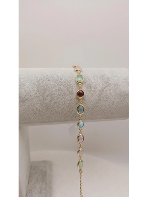 Tılsım Accesories Xupıng Çelik Taşlı Gold Bileklik