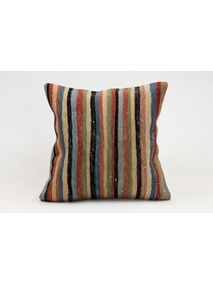 Kilim Wholesale El Yapımı Kilimden Yapılmış Vintage Kırlent Kılıfı, Yün, 40X40 cm