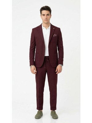 Plus Scorpion Pike Kumaş Jogger Pantolonlu Erkek Takım Elbise – Torba Cepli Tek Düğme Slim Fit Kombin