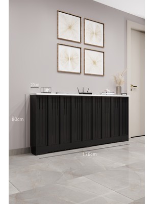 Bagax Efes Model, Siyah Üstü Beyaz Renk,iç Ölçü 176 cm Dış Ölçü 180 cm Petek Kaplama, Dresuar