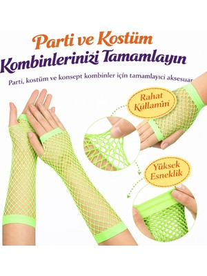 Özfırat Pvc Yapı Retro Neon Yeşil File Parmaksız Eldiven 26 cm