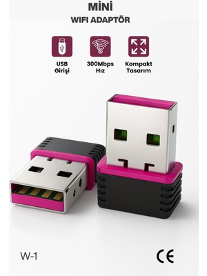 Concord USB Wifi Adaptör 300 Mbps Kablosuz Wifi Internet Alıcı Masaüstü Bilgisayar İçin Kompakt Tasarım