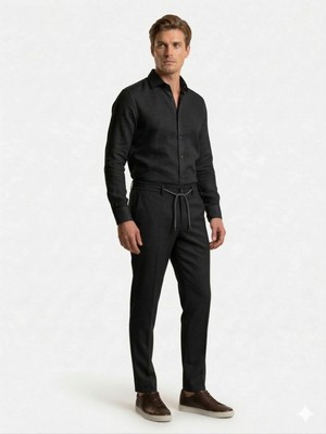 Centilmen Casaba Beli Lastikli Bağcıklı Erkek Pantolon 9362