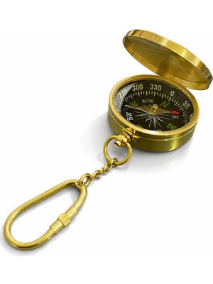 Indispensablely Pirinç Kaptan Pusulası Tasarım Anahtarlık