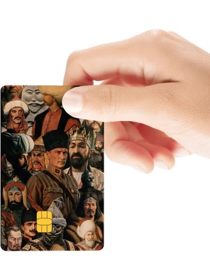 Huggy Craft Türk Dünyası Büyükleri Temalı Parlak Kredi/banka Kart Kaplama Sticker